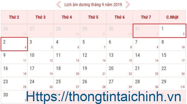 Bạn đã nắm rõ lịch nghỉ lễ Quốc Khánh 02/09/2019 của ngân hàng chưa?