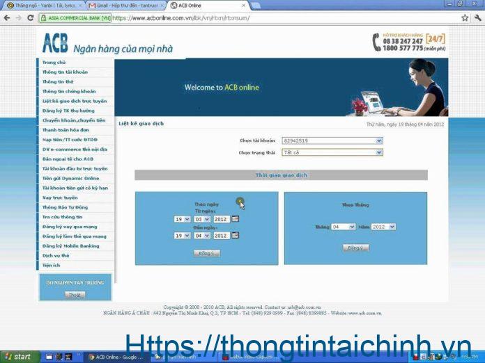 hướng dẫn đăng ký tài khoản acb online