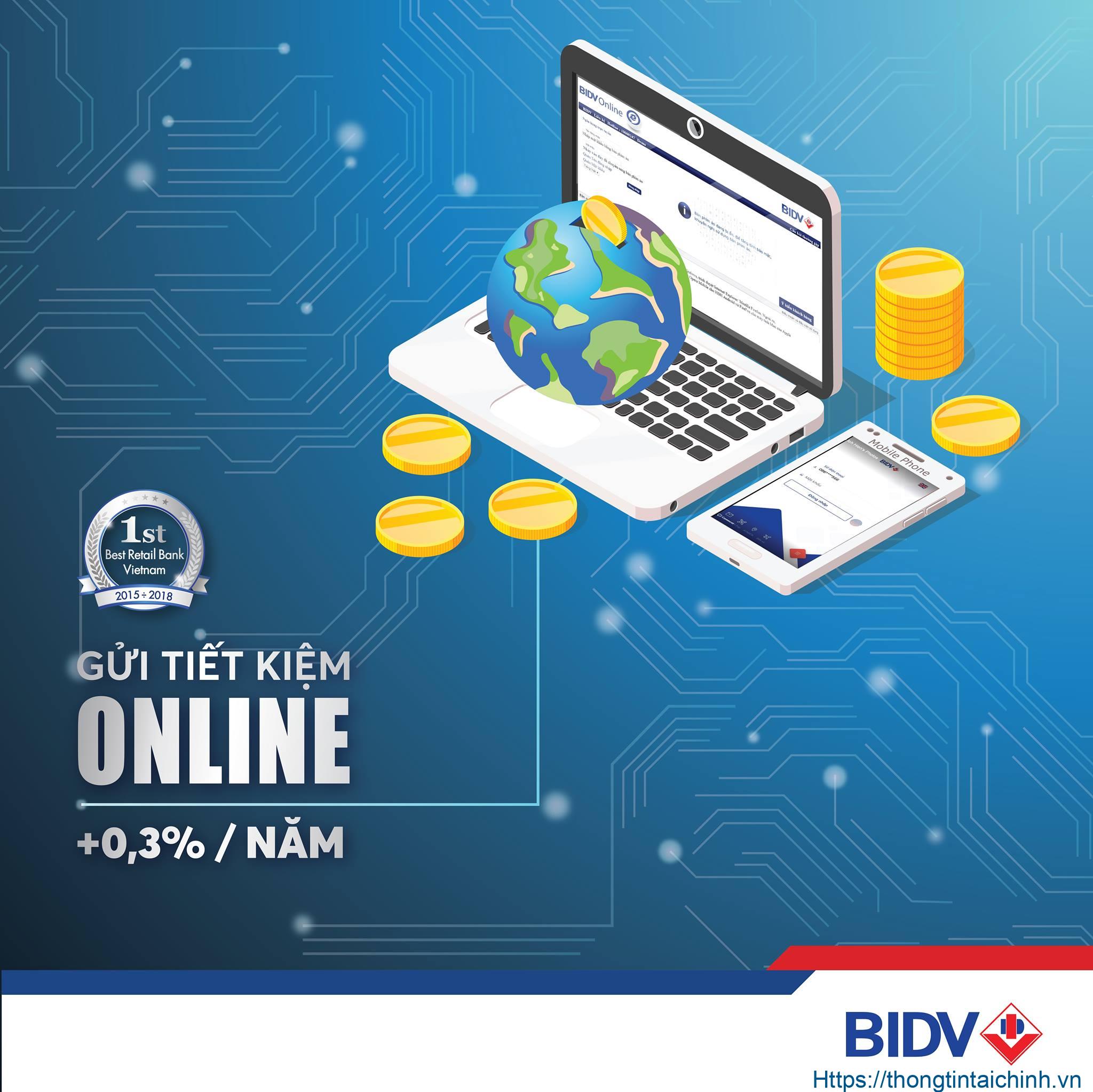 Lãi suất gửi tiết kiệm BIDV online hấp dẫn, cạnh tranh với nhiều ngân hàng khác
