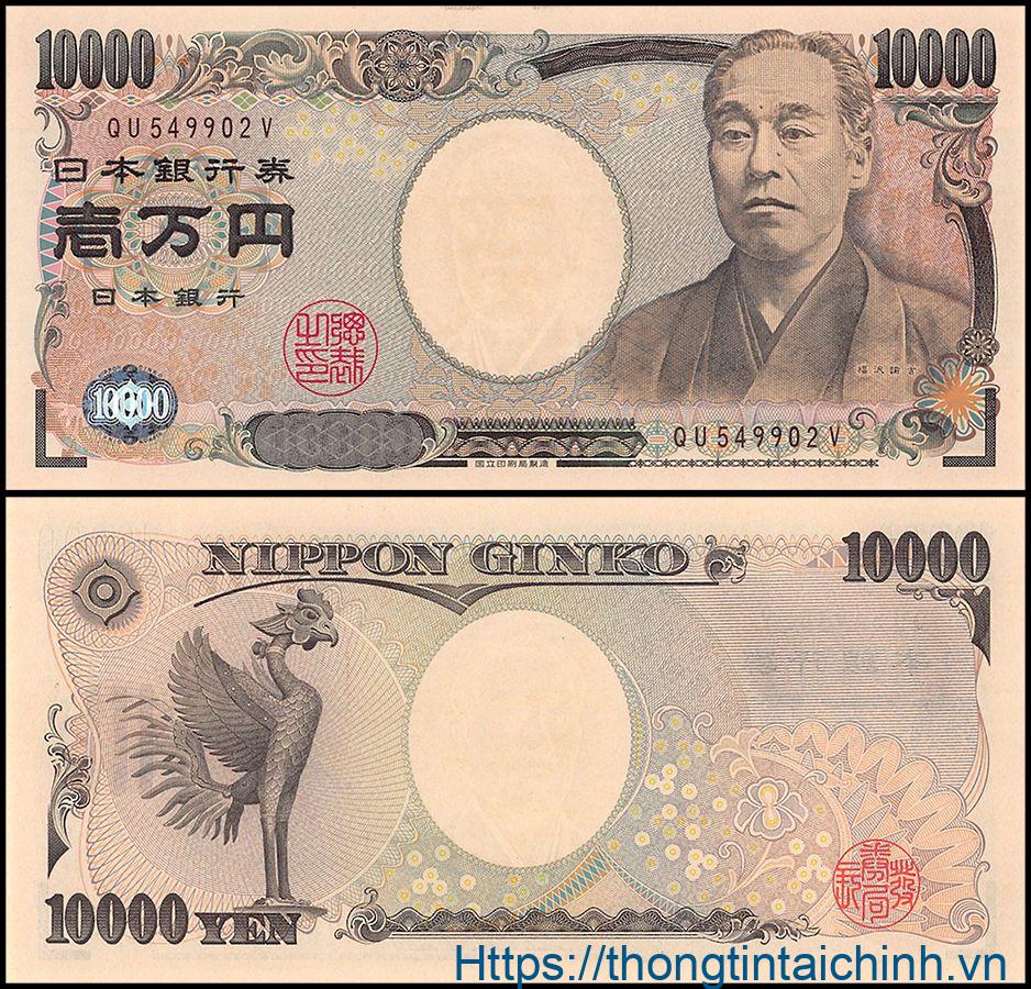 Đồng 10.000 Yên là tiền có mệnh giá cao nhất trong hệ thống tiền tệ Nhật Bản
