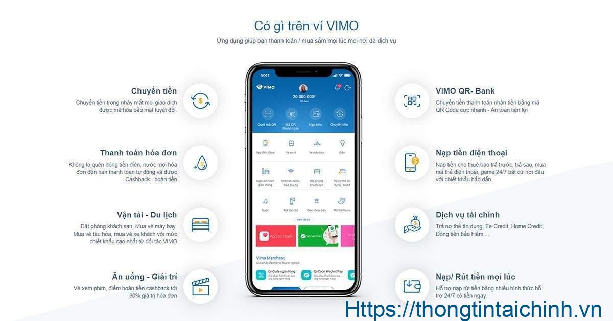 Ví điện tử Vimo đa dạng tiện ích, thanh toán an toàn