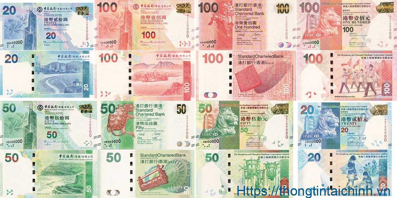 Mỗi ngân hàng phát hành các mệnh giá tiền giấy mang đặc trưng riêng