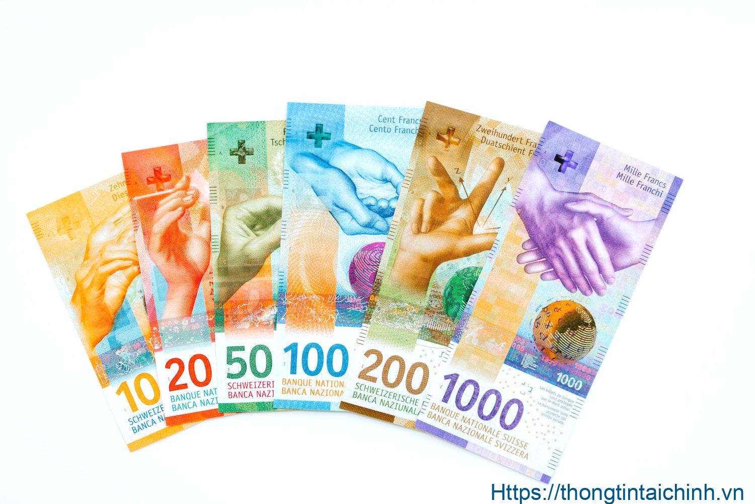 Các mệnh giá tiền giấy Thụy Sĩ